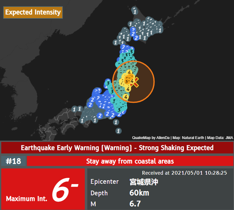 Earthquake map